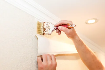 Pose de papier peint à Carbini — revêtements muraux et toiles de verre